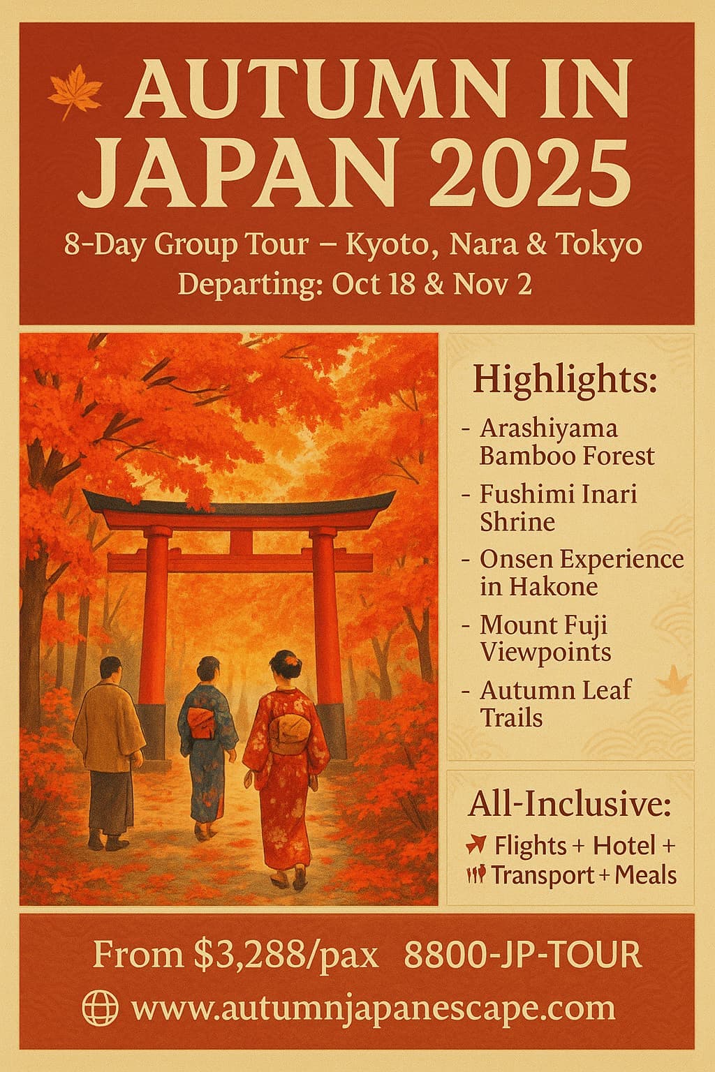 Autumn In Japan Tour Package Advertisement